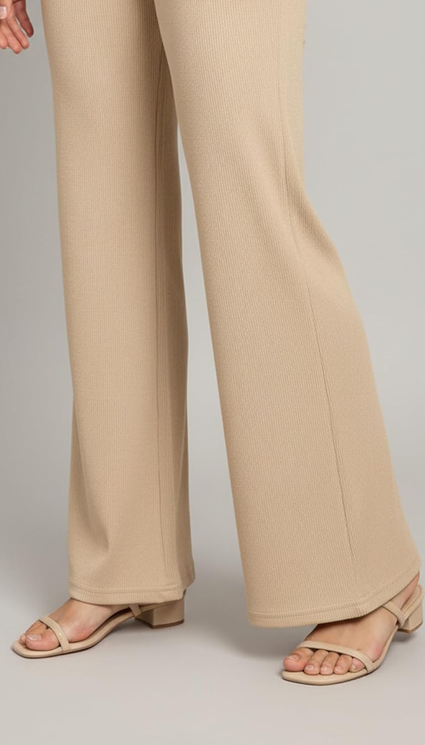 ribbed knit wide leg trousers ribbed knit wide leg trousers