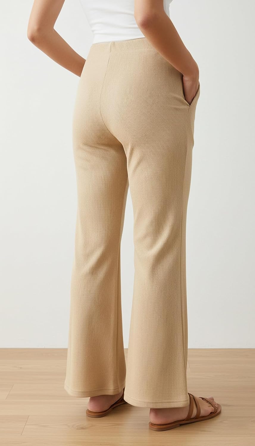 ribbed knit wide leg trousers ribbed knit wide leg trousers