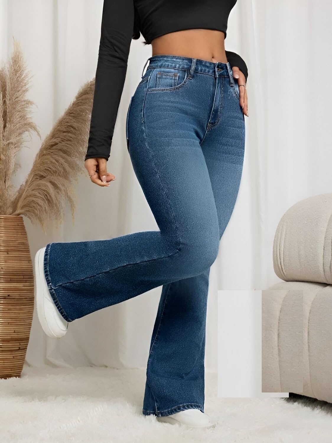 high waist flared denim jeans high waist flared denim jeans