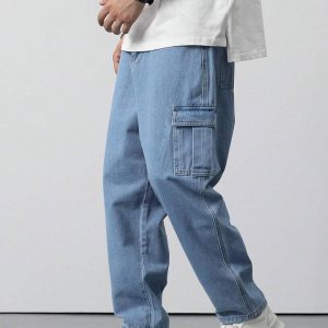 import placeholder for loose fit pocketed denim pants