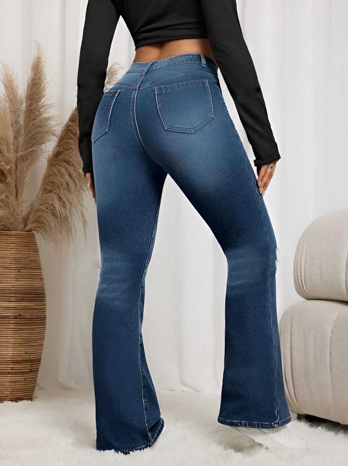 high waist flared denim jeans high waist flared denim jeans